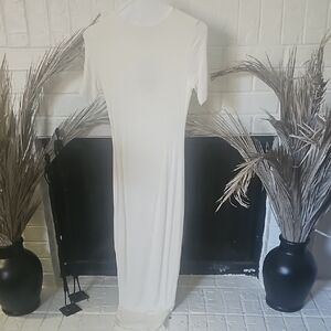 Naked Wardrobe Cream Maxi Dress